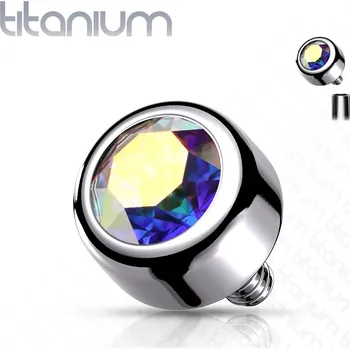 Piercing Šperky4U Náhradní kamínek TITAN, závit 1,2 mm, 3mm - TIT1066-03AB
