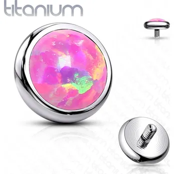 Piercing Šperky4U Náhradní kamínek TITAN, závit 1,2 mm, opál - TIT1070-OP22