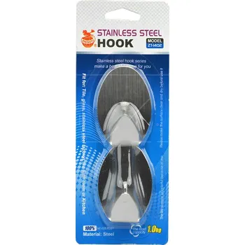 Věšák Euro Habitat Nerezové samolepící háčky (5cm) - Set 2ks
