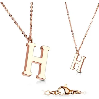 Náhrdelník Šperky4U Zlacený ocelový řetízek s přívěškem iniciála - OPD0231-H