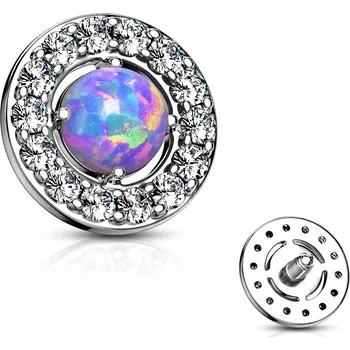 Piercing Šperky4U Microdermal - ozdobná část, opál - MD009-OP38