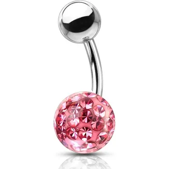 Piercing Šperky4U Piercing do pupíku s kamínky Crystals From Swarovski® kulička 8mm - BS1003P-06