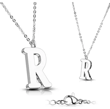 Náhrdelník Šperky4U Ocelový řetízek s přívěškem iniciála - OPD0096-R