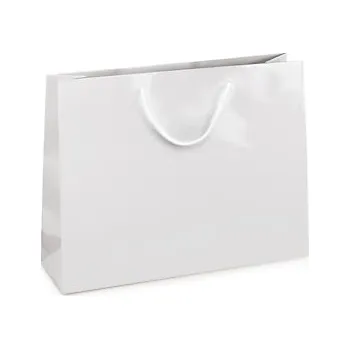 Dárková taška Dárkové tašky z lesklého papíru bílá 550x450x150 mm - Balení po 1 ks