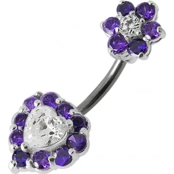 Piercing Šperky4U Stříbrný piercing do pupíku - BP01105-A