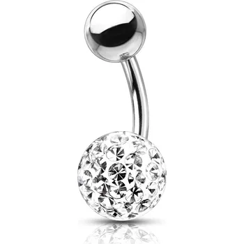 Piercing Šperky4U Piercing do pupíku s kamínky Crystals From Swarovski® kulička 8mm - BS1003C-06