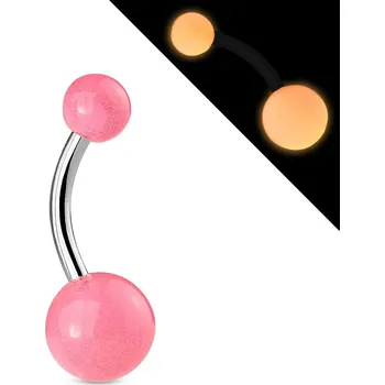 Piercing Šperky4U Svítící piercing do pupíku - banánek - BA01082-P