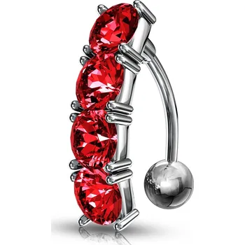 Piercing Šperky4U Piercing do pupíku s kamínky - WP01075-R