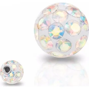 Piercing Šperky4U Náhradní kulička s krystaly Swarovski®, 5 mm, závit 1,6 mm - ND01023-05-AB