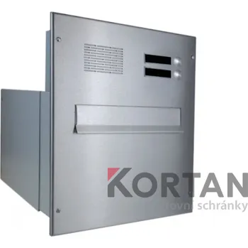 Poštovní schránka 1x poštovní schránka B-242 k zazdění do sloupku + čelní deska s 2x zvonkem a HM ABB - NEREZ