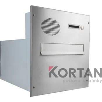 Poštovní schránka 1x poštovní schránka B-242 k zazdění do sloupku + čelní deska s 1x zvonkem a přípravou pro HM - NEREZ / šedá