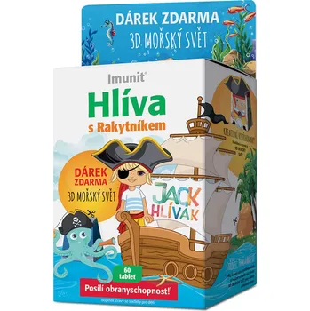 Přírodní produkt Imunit Hlíva Jack Hlívák pro děti + 3D mořský svět 60 tbl.