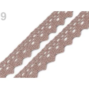 Stuha Krajka paličkovaná 15mm - taupe - 1m