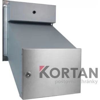 Poštovní schránka 1x poštovní schránka D-241 k zazdění do sloupku + čelní deska s 1x zvonkem a HM URMET - NEREZ / šedá