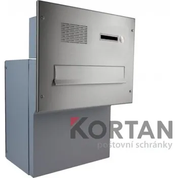 Poštovní schránka 1x poštovní schránka F-042 k zazdění do sloupku + čelní deska s 1x zvonkem a HM ABB - NEREZ