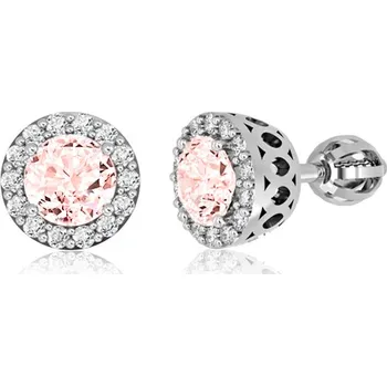 Náušnice Couple, Honosné peckové náušnice Sari, bílé zlato se zirkony, 585-66-3-0262.1B00.0.00.108.05