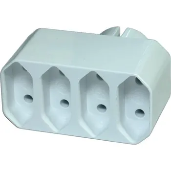 Elektrická zásuvka Rozbočka síťová plochá 4 zásuvky