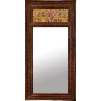 Zrcadlo SANU BABU Zrcadlo v rámu ze starého portálu, ručně vyřezávaného, 141x10x273cm