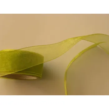 Stuha organza zelená 25 mm