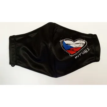 rouška Rituall Rouška Vlajka srdce černá XL