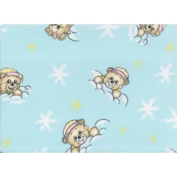 JAN peří Kvalitní bavlněná látka - plátno medvídek modrý v metráži - Kvalitní bavlněná látka - plátno medvídek modrý v metráži 1 m (100x140 cm)