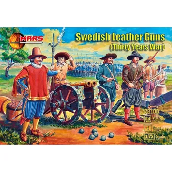 Plastikový model Mars Figures 1/72 Swedish leather guns,Thirty Years War