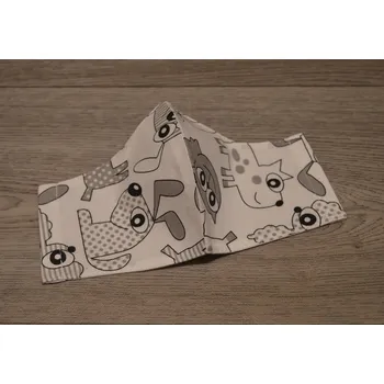 rouška Český výrobek Dětská tvarovaná rouška na gumičky Zvířátka - dvě velikosti