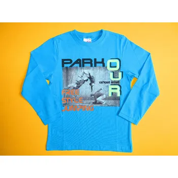 Soňa Zemanová, ČR Chlapecké tričko dlouhý rukáv Parkour style - vel. 128 Barva: tyrkysově modrá, Velikost: 128