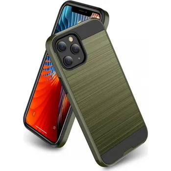 Pouzdro na mobilní telefon Odolný kryt pro iPhone 12 Pro Max - broušená textura - khaki