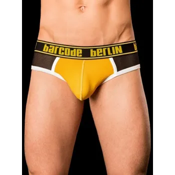 Pánské erotické prádlo Slipy Barcode Berlin Kentish Town černo-žluto-bílé XL, pánské slipy