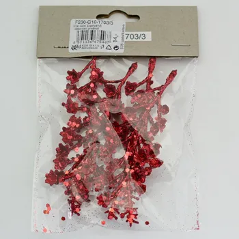 Vánoční dekorace Větvička přízdoba vánoce 4ks/11cm červená (F230-G11-1703/3)