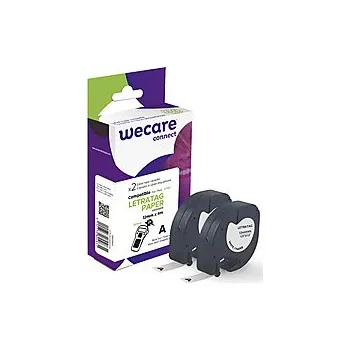Kotouček do pokladny a tiskárny štítků WECARE ARMOR páska kompatibilní s DYMO S0721510,Black/White,2*12mm*4m K80006W4