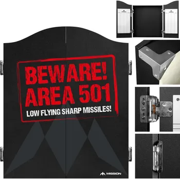 Příslušenství pro šipky Mission Kabinet Deluxe - Area 501 - Beware