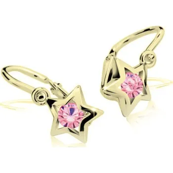 Náušnice Cutie Jewellery Dětské zlaté náušnice Cutie C1942Z Pink