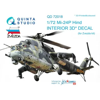 Plastikový model Quinta studio 1/72 Mi-24P Hind 3D-Print&colour Interior (ZVE)