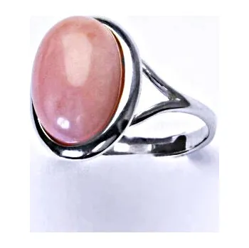 Prsten Stříbrný prsten,přírodní růžový opál T 1454