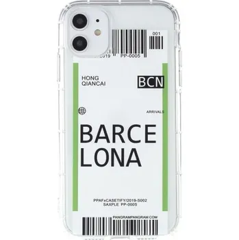Pouzdro na mobilní telefon Kryt z měkkého plastu se vzorem letenky pro iPhone 12 mini - Barcelona