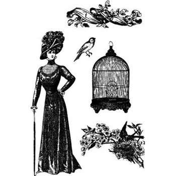 Dětské razítko Razítka na pěnovce - Klec, ptáček