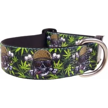 Obojek pro psa Obojek K9 - Tráva a lebky 38mm