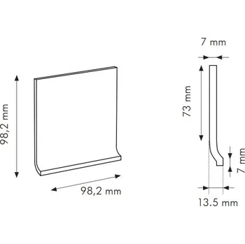 Obklad IN Rosa Cod. Z RAL 0408010 - sokl s požlábkem 10x10 růžová matná 0011Z28