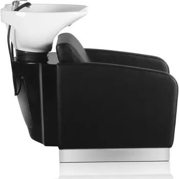Kadeřnické křeslo Xanitalia Mycí BOX ELEGANCE keramika bílá, koženka černá Báze: Černá
