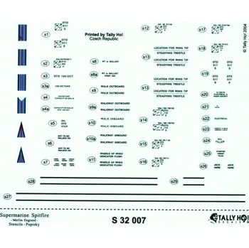 Plastikový model Tally Ho! 1/32 S.Spitfire-Merlin Engined Stencils