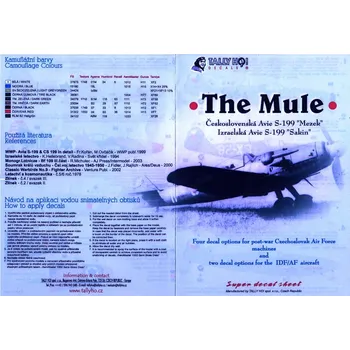 Plastikový model Tally Ho! 1/72 Avia S-199 Mezek/Sakin (4x CZ, 2x IDF/AF)