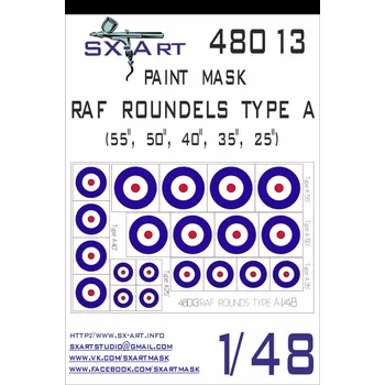 Plastikový model SX-ART 1/48 RAF Roundels Type A Painting Mask