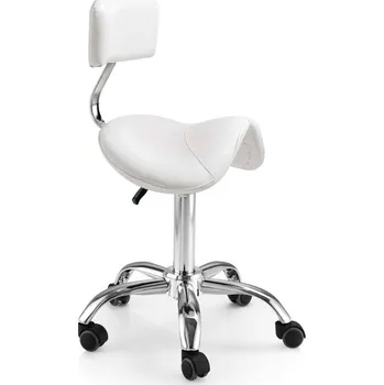 Taburet Xanitalia Taburet SELLA sedlo s opěrkou, chrom hvězdice Barva: Bílá