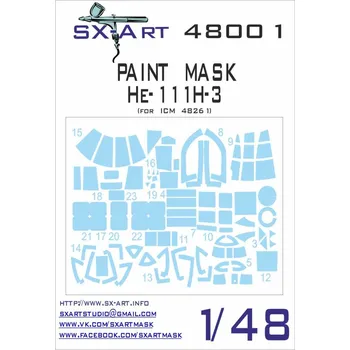 Plastikový model SX-ART 1/48 He-111H-3 Painting Mask (ICM 48261)