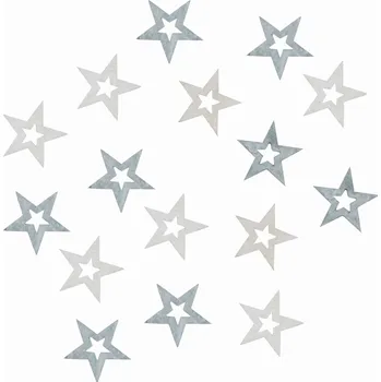 Vánoce Dřevěné hvězdy šedé 2 cm, 24 ks 3869