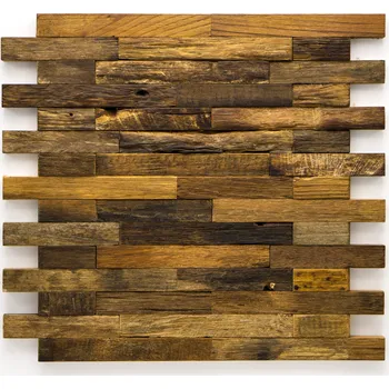 Obklad Dřevěná mozaika 50-150x20mm béžová