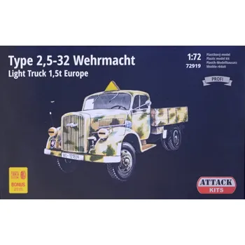 Plastikový model Attack Hobby Kits 1/72 Type 2,5-32 Wehrmacht Light Truck 1,5t Europe