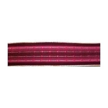 Stuha a.s. Plátnová stuha vínová s lurexem a drátem, šíře 40mm